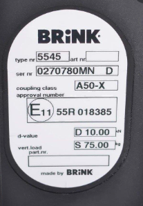 trekhaak sticker Brink