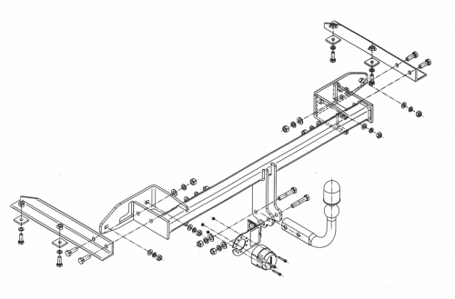 Anhängerkupplung Opel Zafira II B Jahre 07-2005 bis 2014 Feste Anhängerkupplung (Zweite Chance)