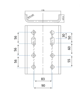 Trekhaak Afstelplaat universeel met goedkeuring EU voor 2 en 4 gats kogel verlagen of verhogen