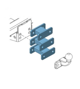 Trekhaak 2 gats verlengstuk universeel 75mm