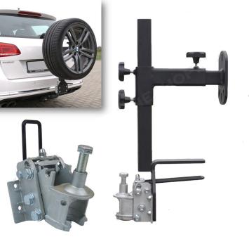 Trekhaak reservewieldrager op trekhaak met hendel