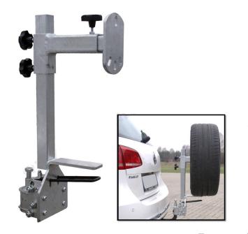 Trekhaak reservewieldrager op trekhaak met hendel