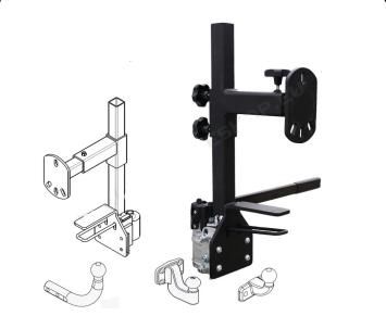 Trekhaak reservewieldrager op trekhaak met hendel