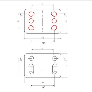 adapter verlengstuk flenskogel 2 gats