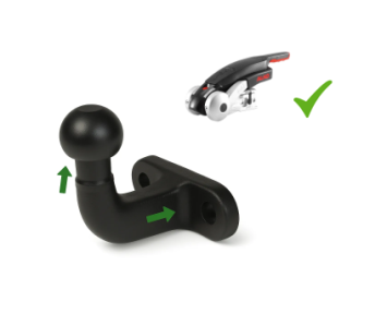 Trekhaak kogel verhoogd Flenskogel 2 gaats verhoogd en verlengd