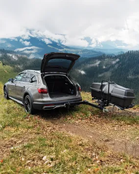 Detail van Skep Swing bevestiging op trekhaak