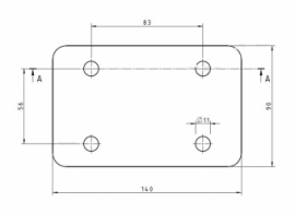 Trekhaak flenskogel 4 gats 100mm verlengstuk geen RDW goedkeuring
