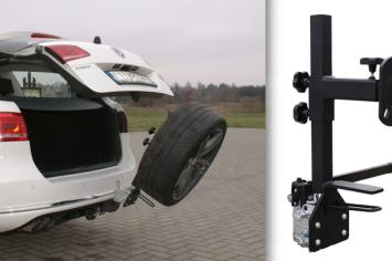 Trekhaak reservewieldrager op trekhaak met hendel